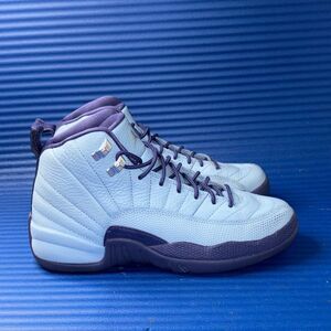 Size 6.5Y- Air Jordan 12 XII Retro Hornets Blue Purple Sneakers 510815-418 W- 8